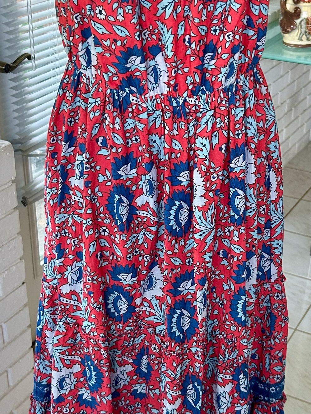 NATURAL LIFE Coral and Blue Floral Maxi Skirt - Picture 6 of 6